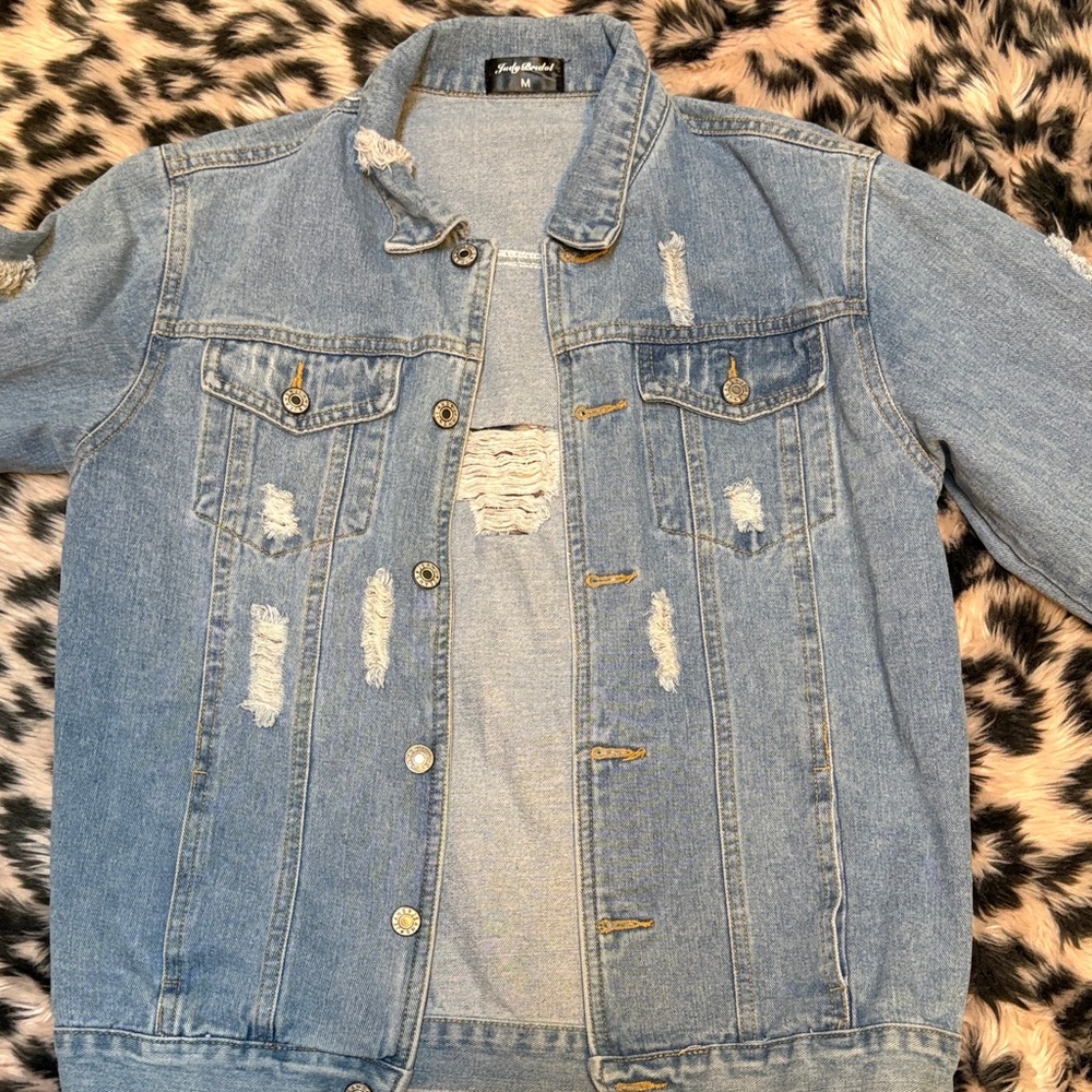Judy Bridal Distressed Denim Jacket